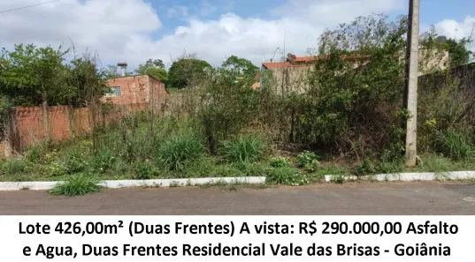 Lote/Terreno à venda, 426m² no Sítios Vale das Brisas, Senador Canedo