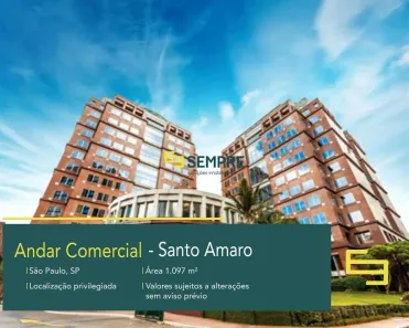 Sala Comercial para alugar, 1097m² no Chácara Santo Antônio (Zona Sul), São Paulo