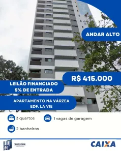 Apartamento com 3 Quartos à venda, 71m² no Várzea, Recife