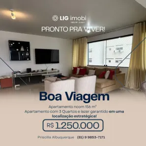Apartamento com 3 Quartos à venda, 156m² no Boa Viagem, Recife