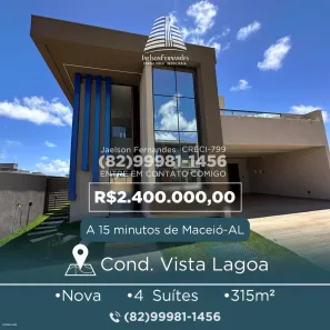 Casa de Condomínio com 4 Quartos à venda, 315m² no AL 101 Norte, Marechal Deodoro