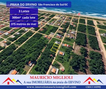 Lote/Terreno à venda, 300m² no Praia do Ervino, São Francisco do Sul