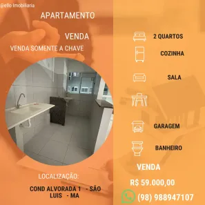 Apartamento com 2 Quartos à venda, 43m² no Cruzeiro de Santa Bárbara, São Luís