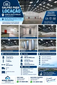 Galpão/Depósito/Armazém para alugar, 1767m² no Porto Seco Pirajá, Salvador