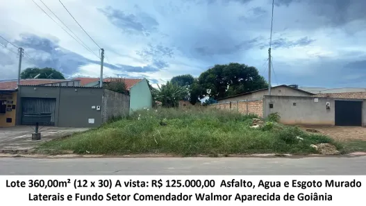 Lote/Terreno à venda, 360m² no Setor Comendador Walmor, Aparecida de Goiânia
