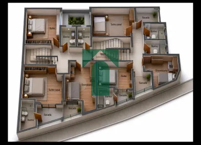 Sobrado com 3 Quartos à venda, 169m² no Vila Scarpelli, Santo André