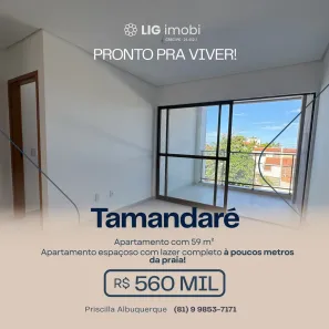Apartamento com 2 Quartos à venda, 59m² no Tamandaré, Tamandaré