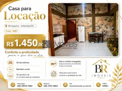 Casa com 2 Quartos para alugar, 64m² no Ibiraquera, Imbituba