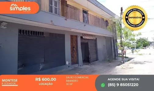 Ponto Comercial para alugar, 30m² no Montese, Fortaleza