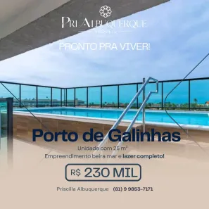 Flat com 1 Quarto à venda, 25m² no Porto de Galinhas, Ipojuca