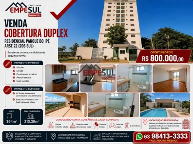 Cobertura com 3 Quartos à venda, 116m² no Plano Diretor Sul, Palmas