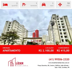 Apartamento com 2 Quartos para alugar, 50m² no Uberaba, Curitiba
