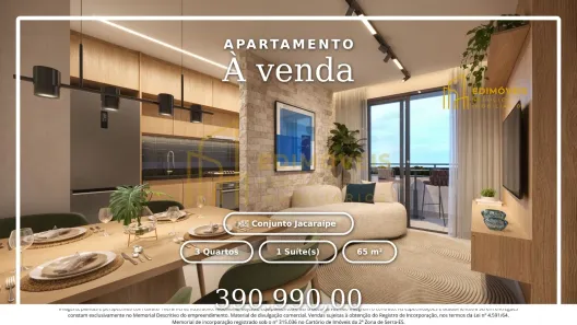 Apartamento com 3 Quartos à venda, 65m² no Conjunto Jacaraípe, Serra