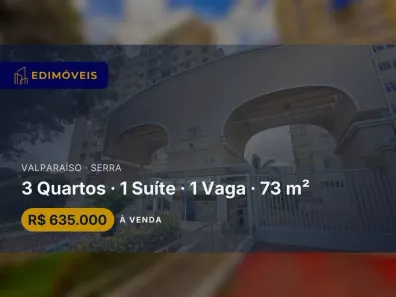 Apartamento com 3 Quartos à venda, 73m² no Valparaíso, Serra