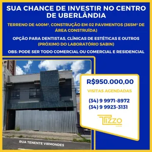 Imóvel Comercial à venda, 365m² no Centro, Uberlândia