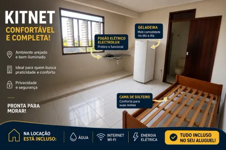Apartamento com 1 Quarto para alugar, 20m² no Lagoa Nova, Natal