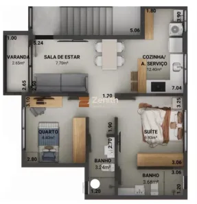 Apartamento com 2 Quartos à venda, 63m² no Maria Guimarães Franco Rios, Pouso Alegre