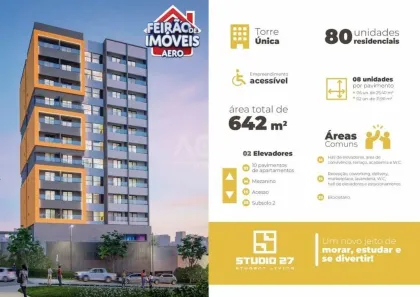 Apartamento com 1 Quarto à venda, 25m² no Vila Cidade Universitária, Bauru