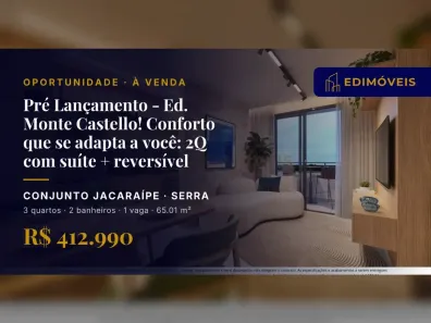 Apartamento com 3 Quartos à venda, 65m² no Conjunto Jacaraípe, Serra
