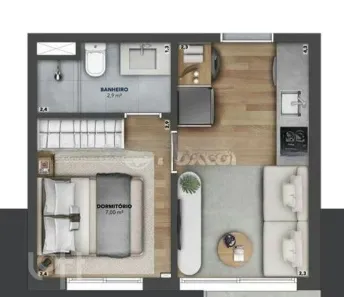 Apartamento com 1 Quarto à venda, 26m² no Auxiliadora, Porto Alegre