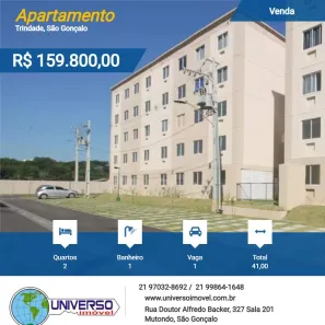 Apartamento com 2 Quartos à venda, 41m² no Trindade, São Gonçalo