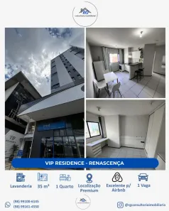 Apartamento com 1 Quarto para alugar, 35m² no São Francisco, São Luís