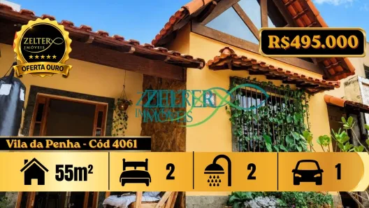 Casa com 2 Quartos à venda, 55m² no Vila da Penha, Rio de Janeiro
