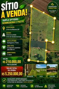 Fazenda/Sítio com 5 Quartos à venda, 605000m² no Centro, Bálsamo