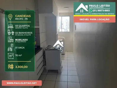 Apartamento com 2 Quartos para alugar, 76m² no Candeias, Jaboatão dos Guararapes
