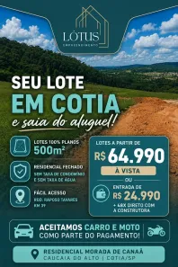 Lote/Terreno à venda, 500m² no Chácara Belverde, Vargem Grande Paulista