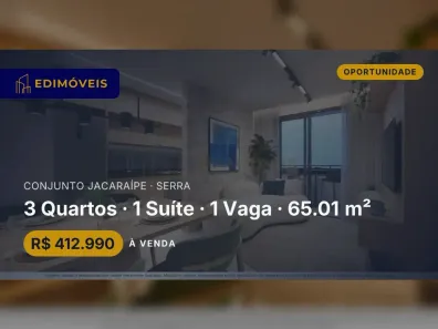 Apartamento com 3 Quartos à venda, 65m² no Conjunto Jacaraípe, Serra