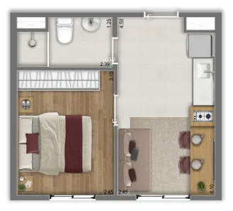 Apartamento com 1 Quarto à venda, 24m² no Cidade Antônio Estevão de Carvalho, São Paulo