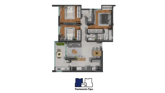Apartamento com 3 Quartos à venda, 99m² no Teixeiras, Juiz de Fora