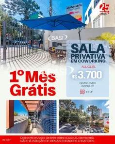 Sala Comercial para alugar, 12m² no São Francisco, Curitiba