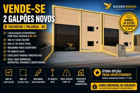 Galpão/Depósito/Armazém à venda, 576m² no Pachecos, Palhoça