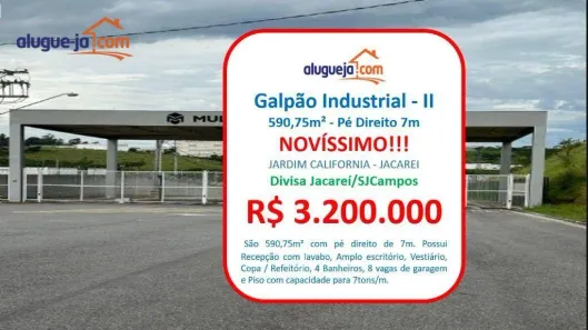 Galpão/Depósito/Armazém à venda, 591m² no Jardim Califórnia, Jacareí