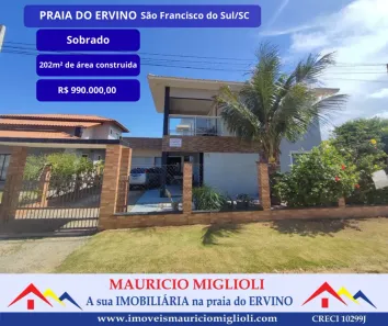 Sobrado com 4 Quartos à venda, 202m² no Praia do Ervino, São Francisco do Sul