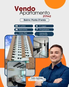Apartamento com 4 Quartos à venda, 217m² no Ponta D'Areia, São Luís