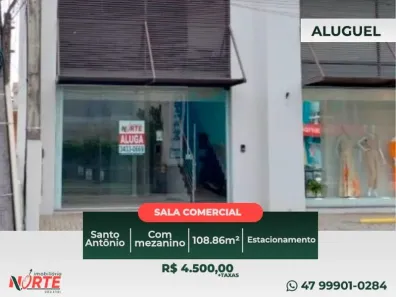 Sala Comercial para alugar, 110m² no Santo Antônio, Joinville