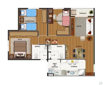 Apartamento com 3 Quartos à venda, 65m² no Conjunto Residencial Trinta e Um de Março, São José dos Campos