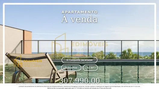 Apartamento com 2 Quartos à venda, 51m² no Conjunto Jacaraípe, Serra