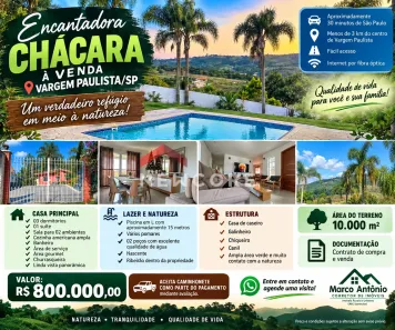 Fazenda/Sítio com 3 Quartos à venda, 150m² no Centro, Vargem Grande Paulista