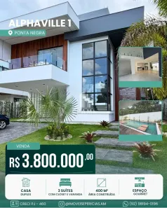 Casa de Condomínio com 3 Quartos à venda, 400m² no Ponta Negra, Manaus