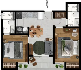 Apartamento com 2 Quartos à venda, 47m² no Mariano Procópio, Juiz de Fora