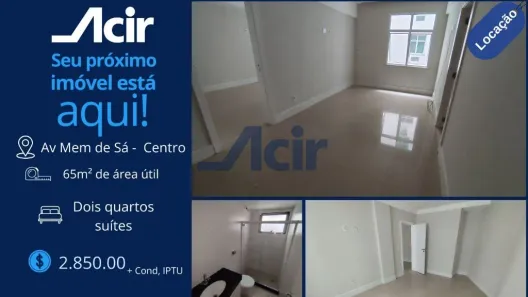 Apartamento com 2 Quartos para alugar, 65m² no Centro, Rio de Janeiro