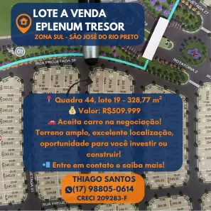 Lote/Terreno à venda, 328077m² no Eplenum Tresor, São José do Rio Preto