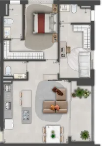 Apartamento com 1 Quarto à venda, 54m² no Jardim Goiás, Goiânia
