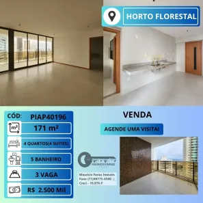 Apartamento com 4 Quartos à venda, 171m² no Horto Florestal, Salvador