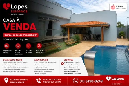 Casa com 3 Quartos à venda, 220m² no Taquaral, Piracicaba