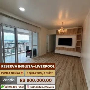 Apartamento com 3 Quartos à venda, 90m² no Ponta Negra, Manaus